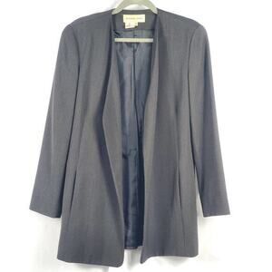 Michael Kors Open Draped Blazer - 8 Gray/Charcoal